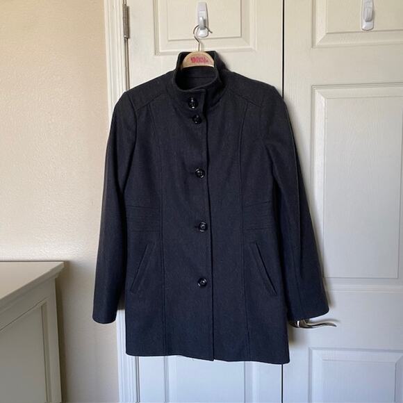 INC International Concepts Peacoat‎ Gray 4-Button Closure Classic Women's Large - Picture 1 of 10